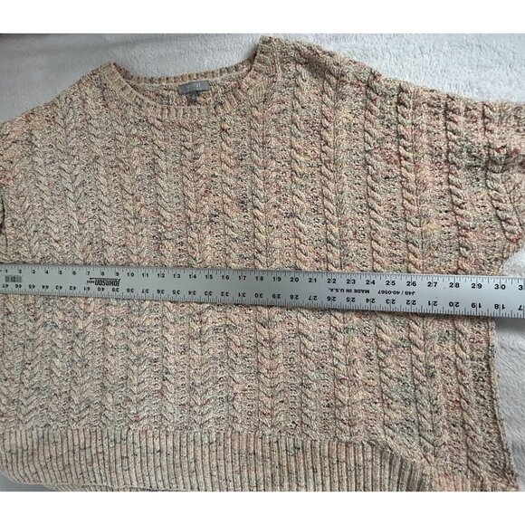 Habitat Womens XL Speckled Cable Knit Pullover Sweater Oversized Multicolor - Picture 7 of 9